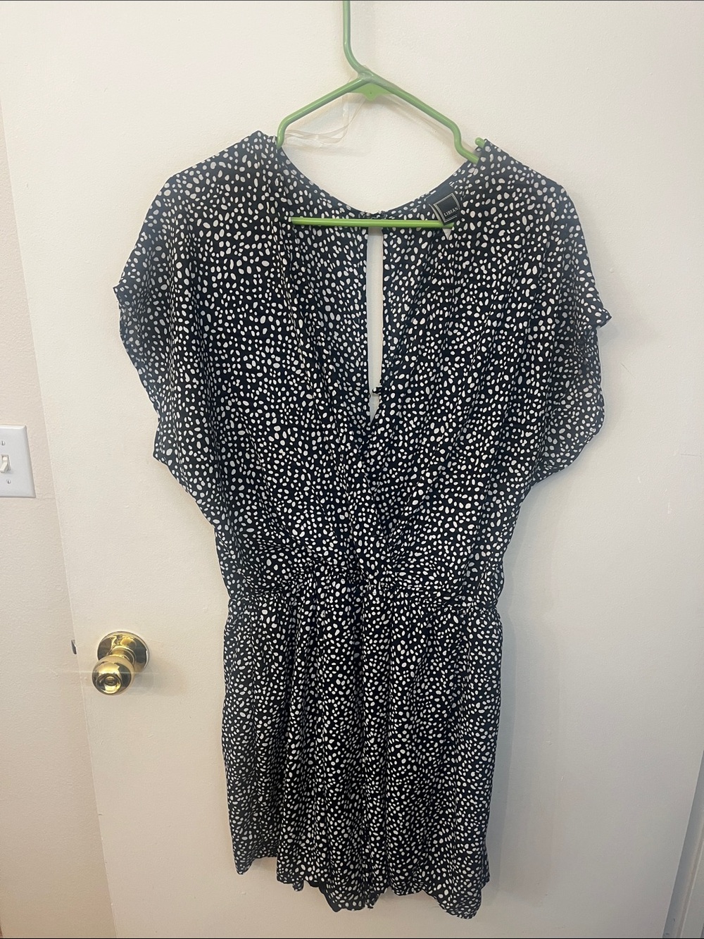 Libian Black and White Polka Dot Short Romper